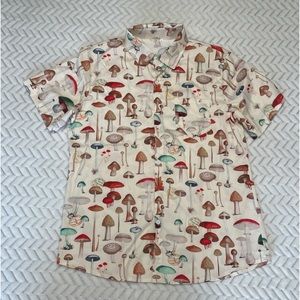 Collard Button Down Mushroom Short Sleeve Shirt